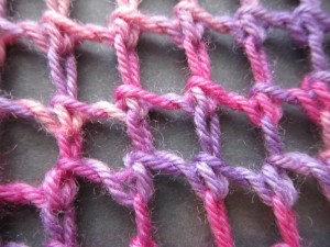 close-up of filet lace mesh