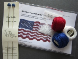 Mini Lace and Beaded Flag Kit (includes pattern and optional knitting needles)