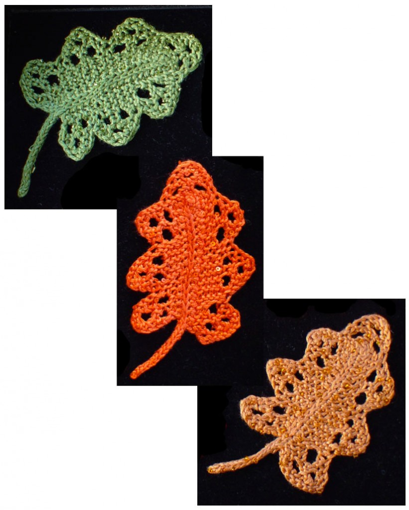 Bits of Lace Oak Leaves celebrate some of the colors of Fall