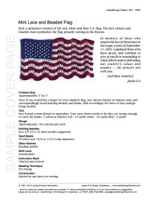 Sample cover page of Mini Lace and Bead Flag pattern