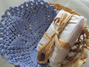 Boudoir Gift Basket with Pinwheel Flower Facecloth