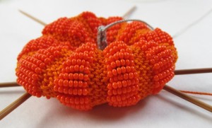Beaded Pumpkin in progress