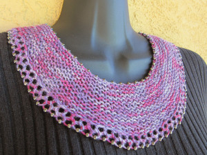 Beaded Crescent Neck Lace worn as a yoke necklace