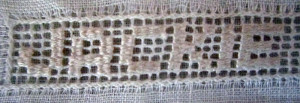 drawn thread lace on batiste fabric