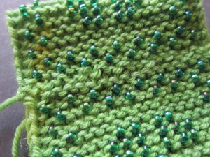 Grafting completed for invisible seam in garter stitch