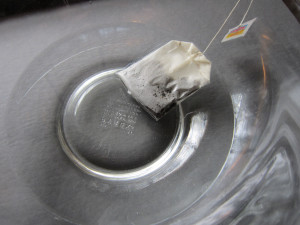 bowl of water with tea bag