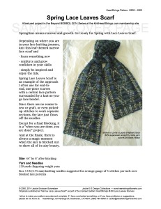 Narrow Spring Lace Leaves Scarf pattern sample cover page