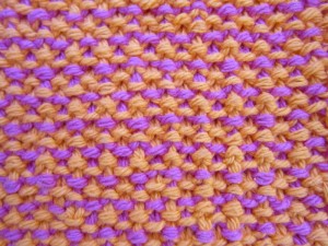 wrong side of spot woven stitch pattern