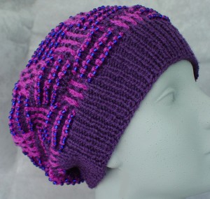 Beaded Basket Weave Mosaic Hat - front view